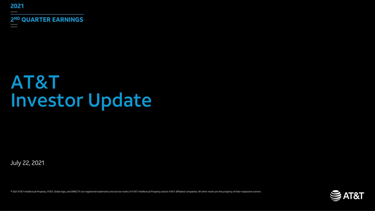 AT&amp;T | Results Presentation Deck | 13 slides · slide 1
