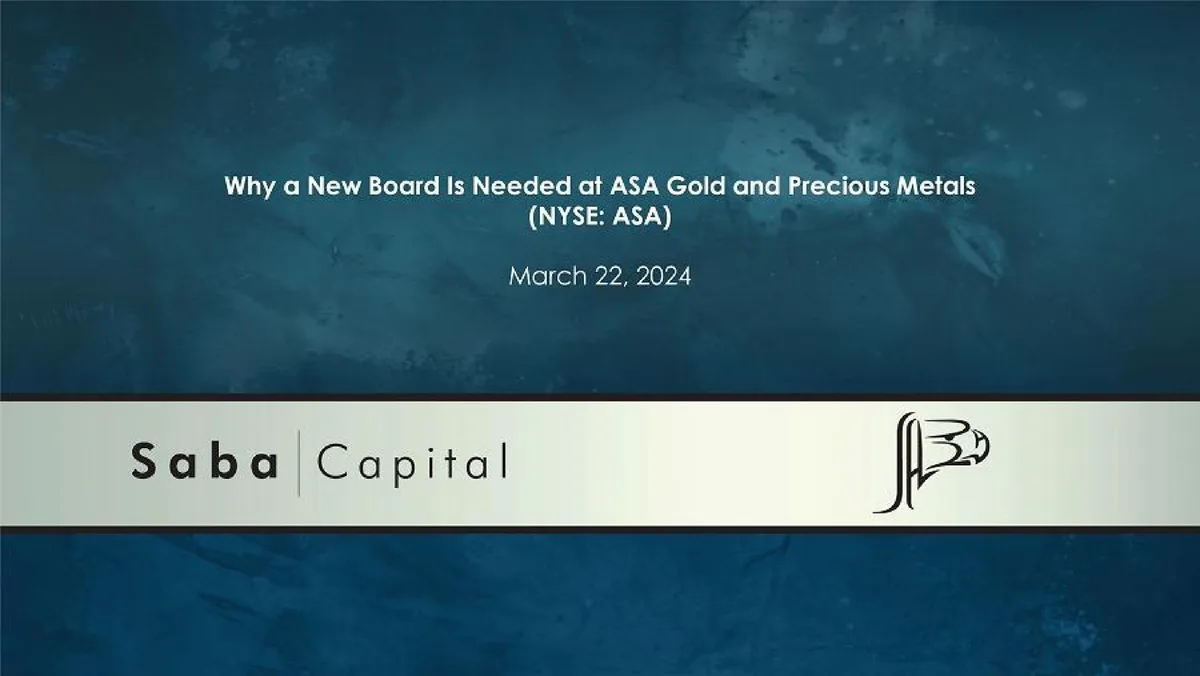 Saba Capital Management | Activist Presentation Deck | 33 slides · slide 1
