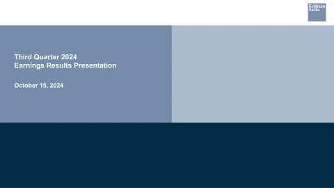 Goldman Sachs | Results Presentation Deck | 15 slides