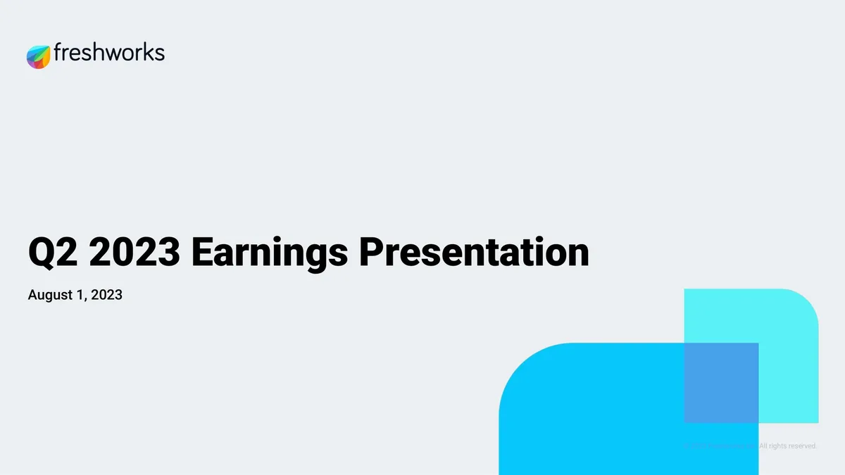 Freshworks | Results Presentation Deck | 18 slides · slide 1