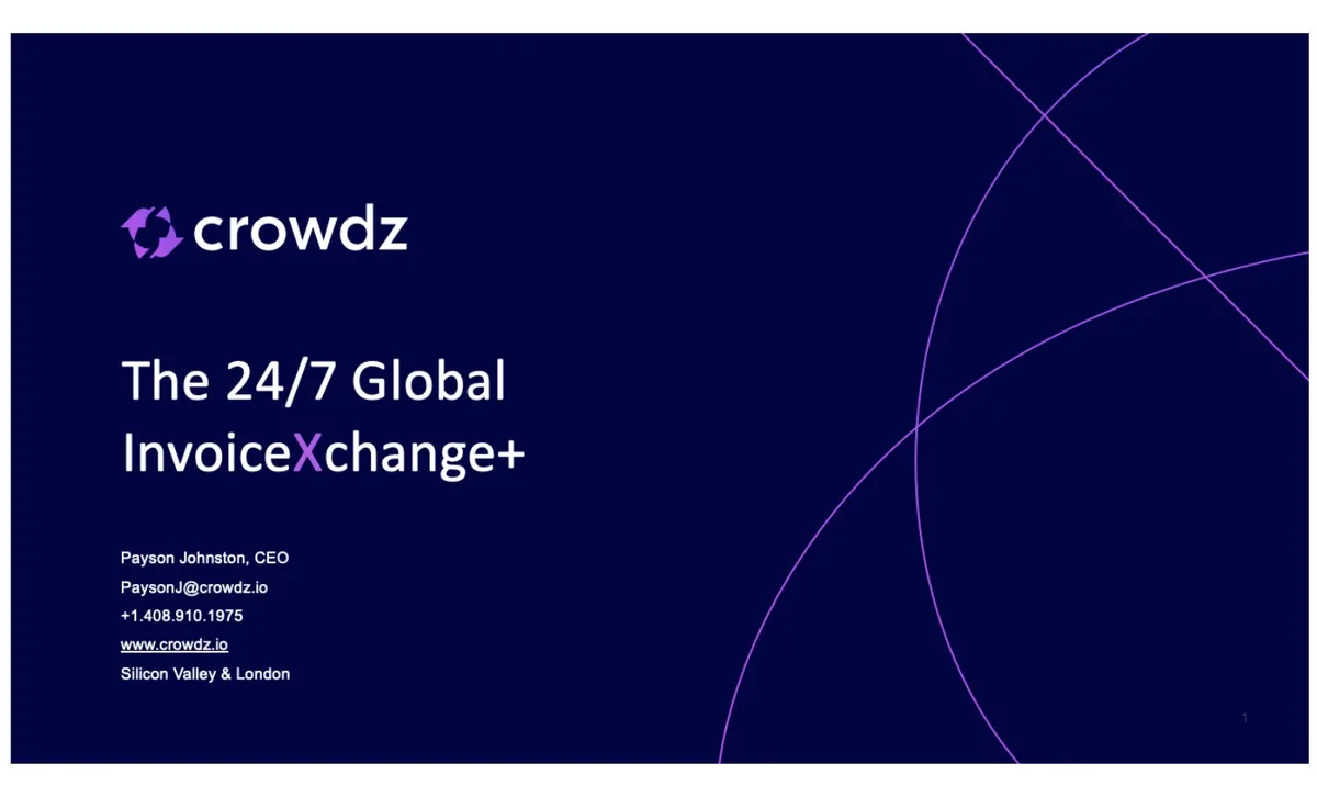See the Series A pitch deck for SMB invoice-financing startup Crowdz · slide 1