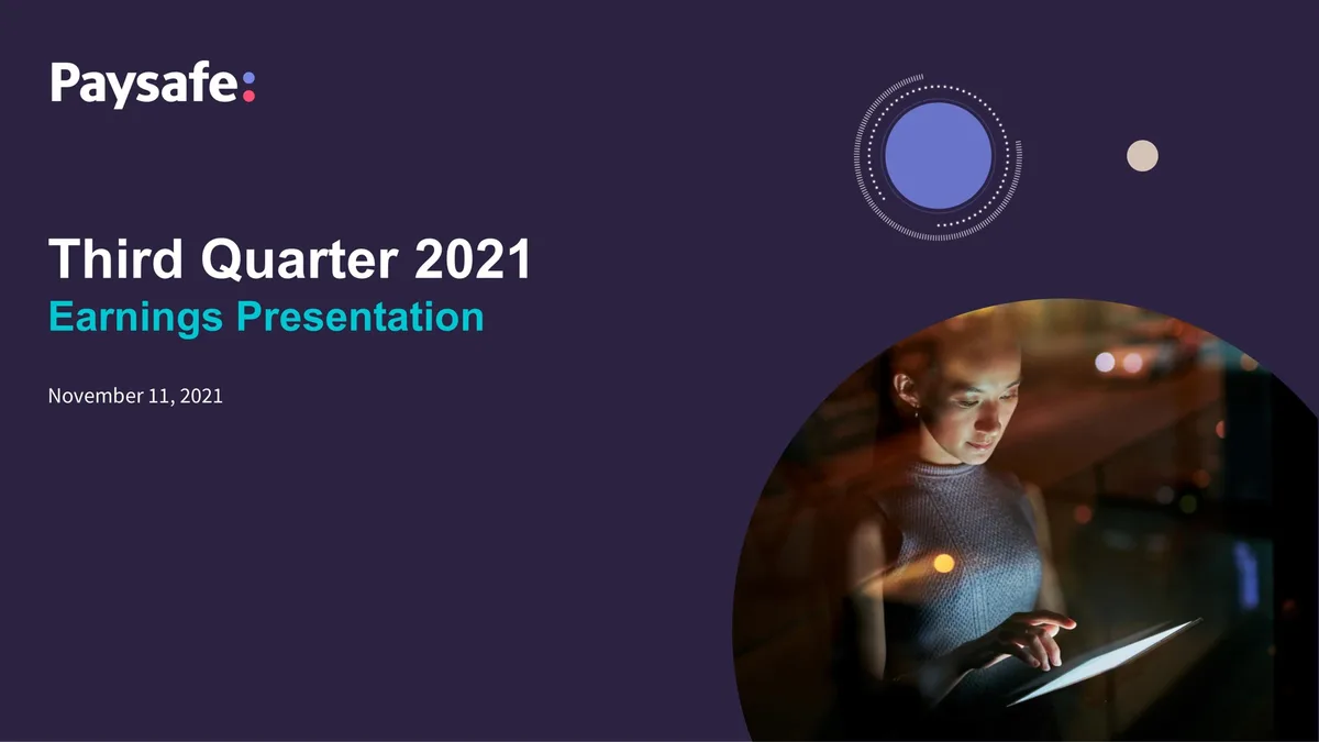 Paysafe | Results Presentation Deck | 31 slides · slide 1