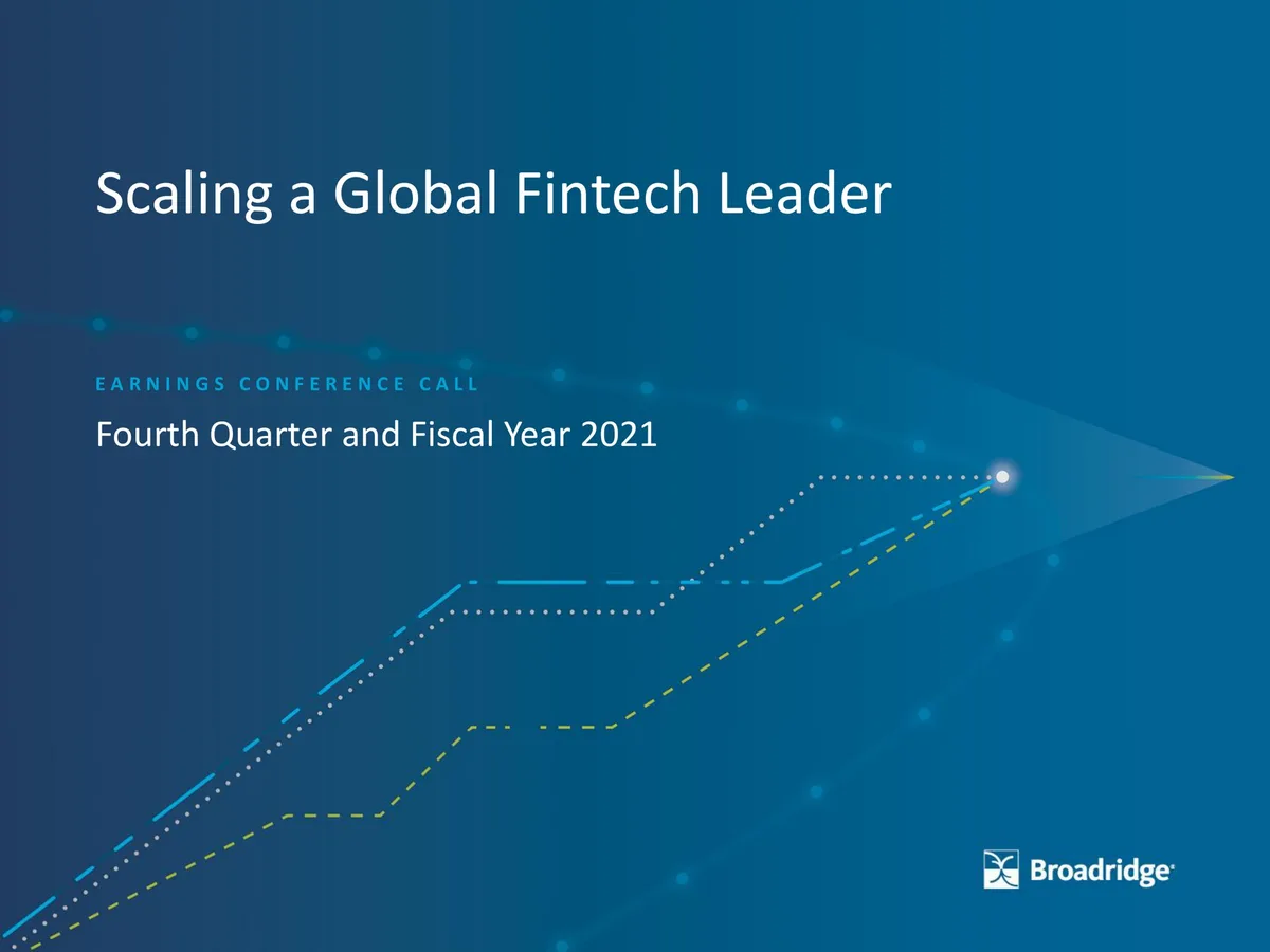 Broadridge Financial Solutions | Results Presentation Deck | 34 slides · slide 1
