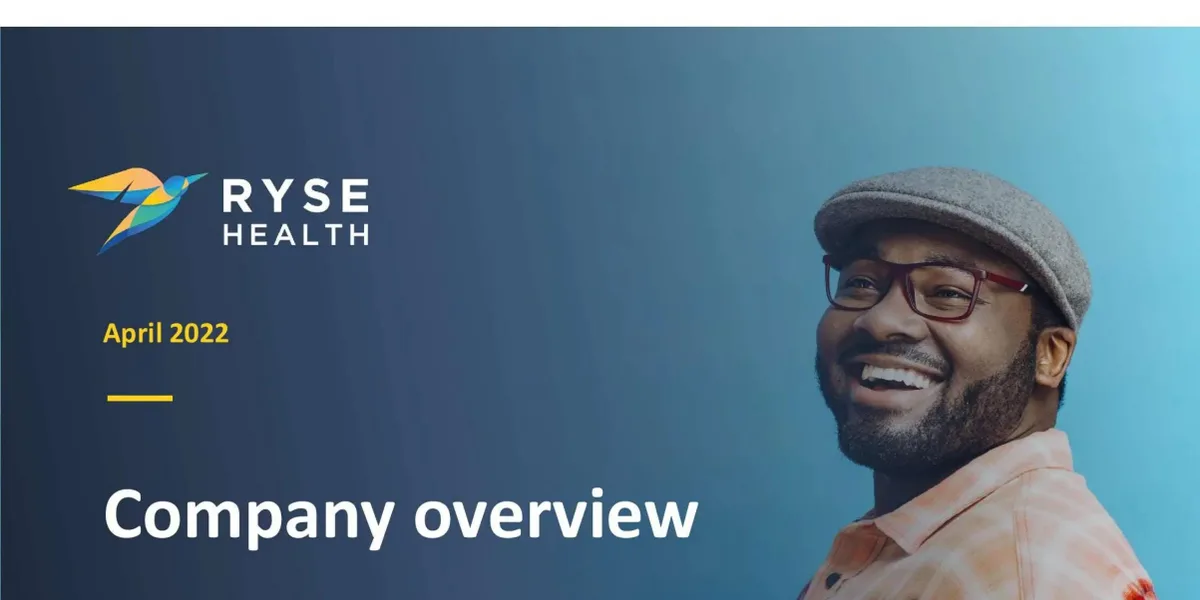 Check out the 10-slide pitch deck Ryse Health;; a startup modernizing care for type 2 diabetes patients;; used to land $3.4 million · slide 1