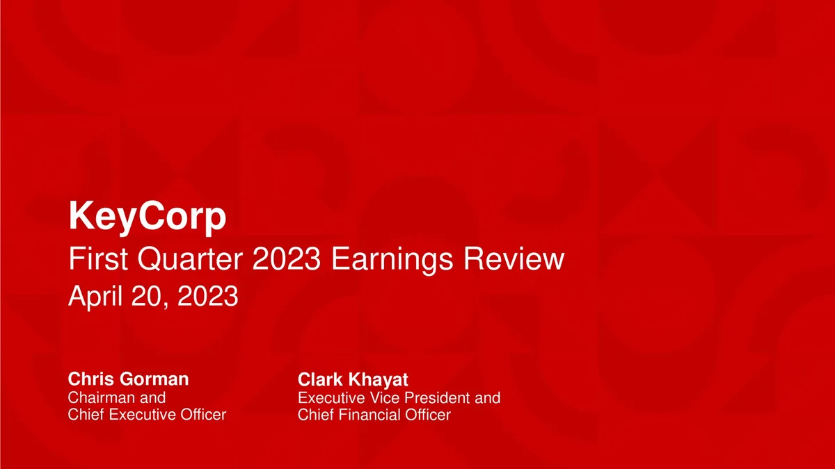KeyCorp | Results Presentation Deck | 30 slides · slide 1