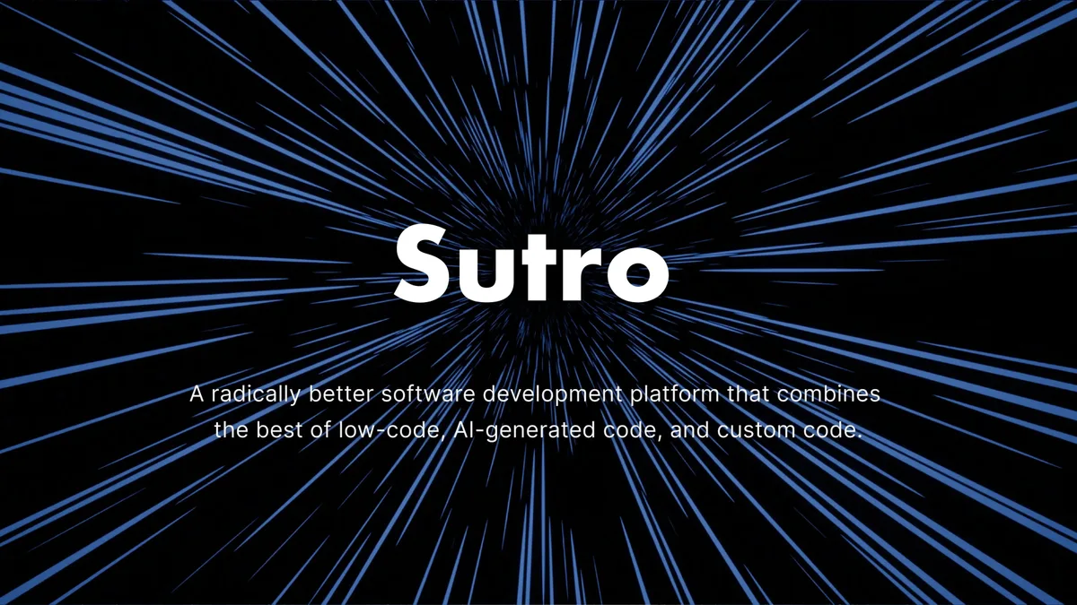 The background features a stylized 'warp speed' or 'hyperspace' effect, suggesting speed and innovation.