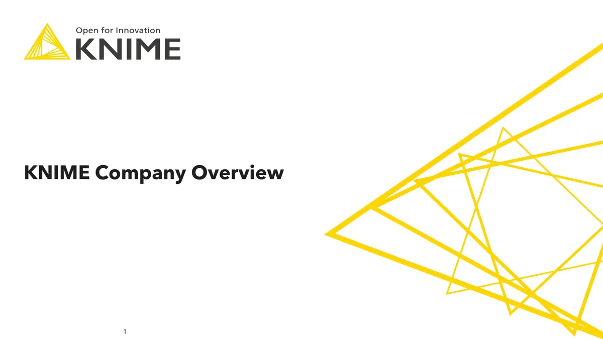 Check out the pitch deck AI data startup Knime used to raise $30MM · slide 1