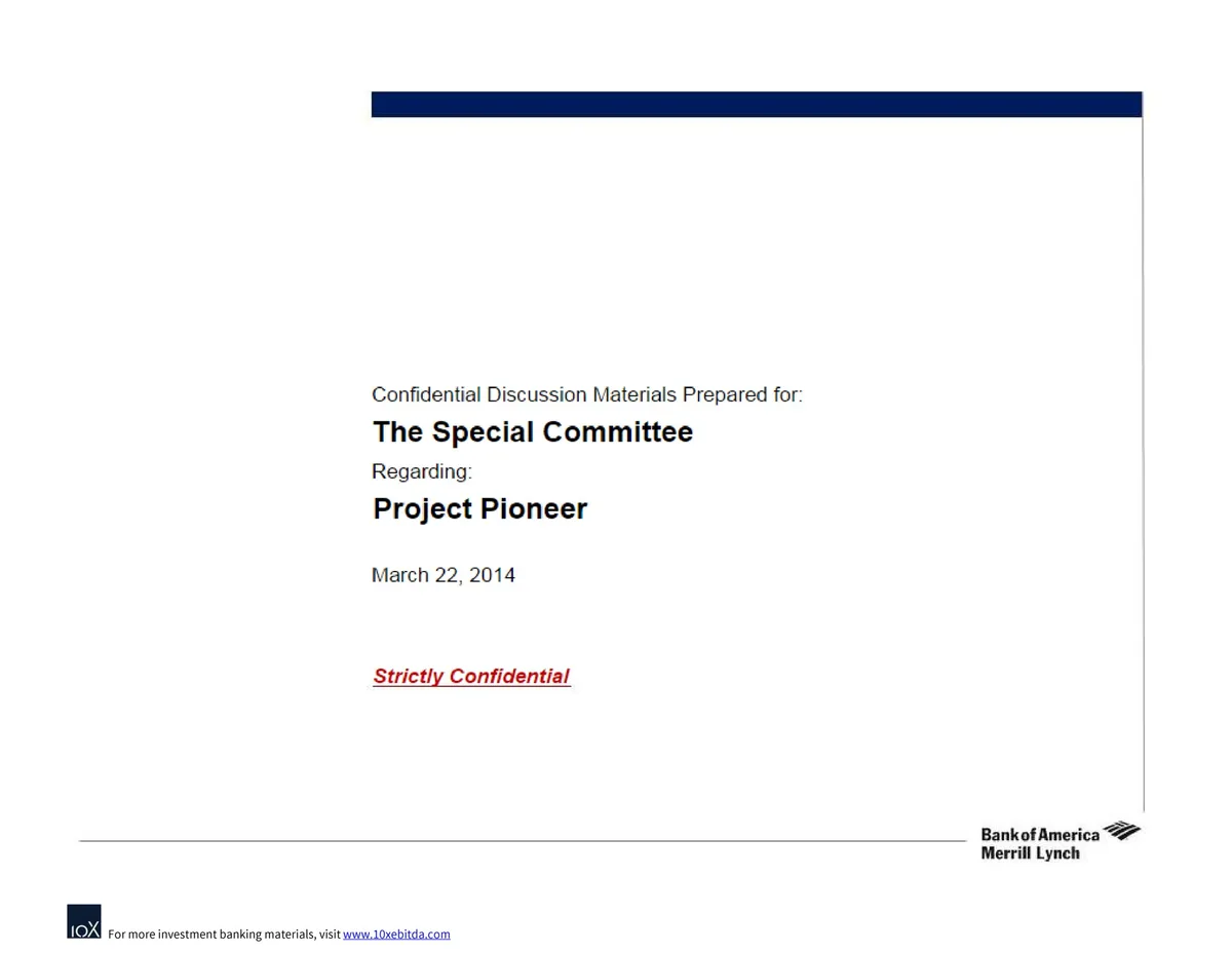 Bank of America | Investment Banking Pitch Book | 21 slides · slide 1