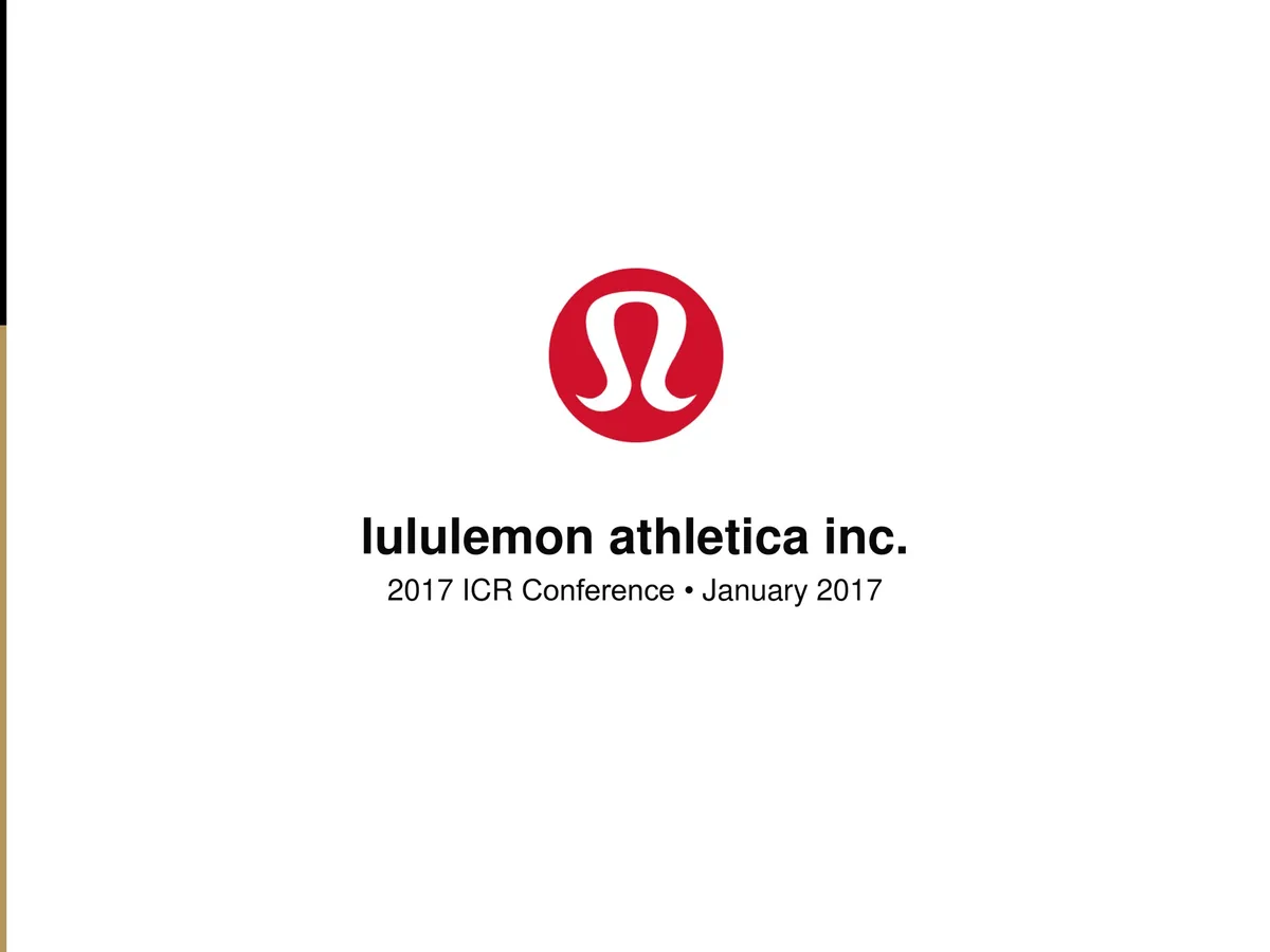 Lululemon | Investor Conference Presentation Deck | 14 slides · slide 1
