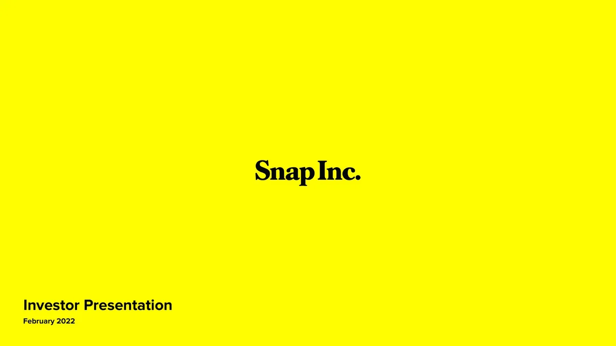Snap Inc | Investor Presentation Deck | 48 slides · slide 1