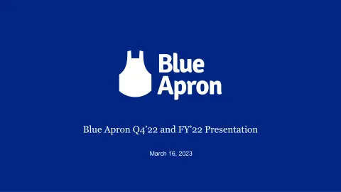 Blue Apron | Results Presentation Deck | 24 slides