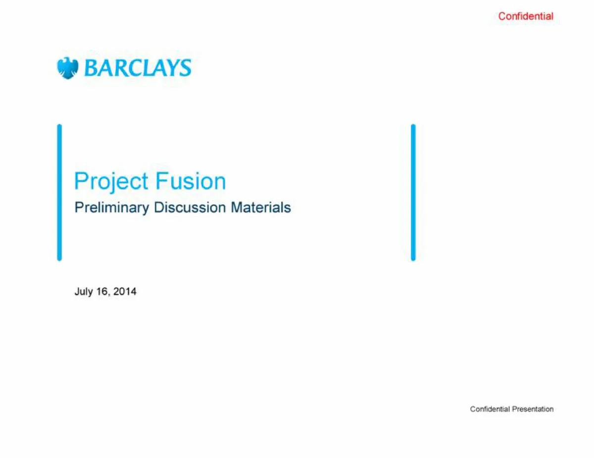 Barclays | Investment Banking Pitch Book | 20 slides · slide 1