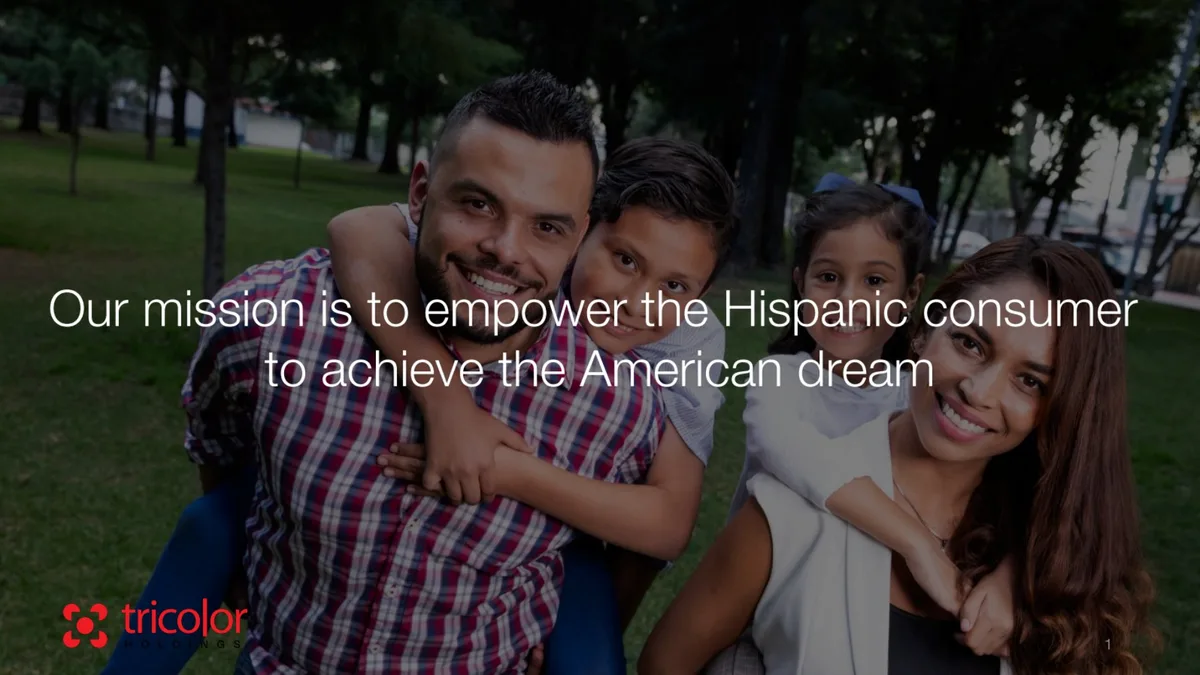 An auto lender that caters to underbanked Hispanics used this 25-page deck to raise $90 million from BlackRock investors · slide 1