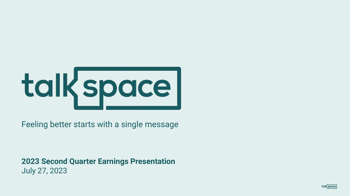 Talkspace | Results Presentation Deck | 11 slides · slide 1