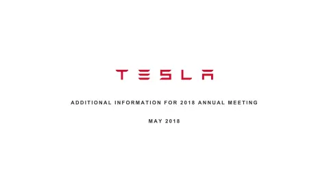Tesla | Shareholder Engagement Presentation Deck | 7 slides