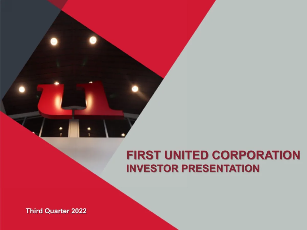 First United Corporation | Investor Presentation Deck | 32 slides · slide 1