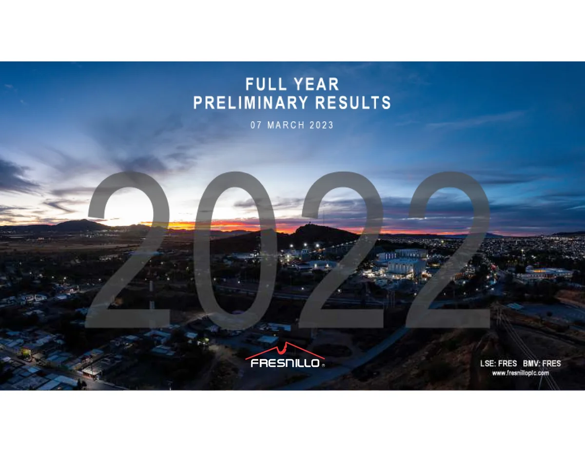 Fresnillo | Results Presentation Deck | 45 slides · slide 1