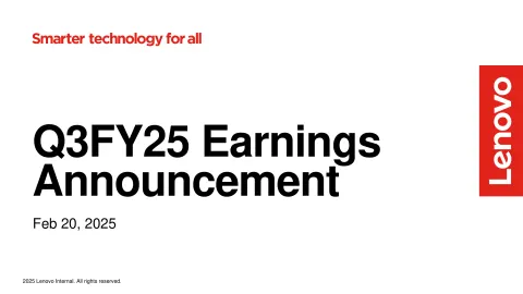 Lenovo | Results Presentation Deck | 28 slides