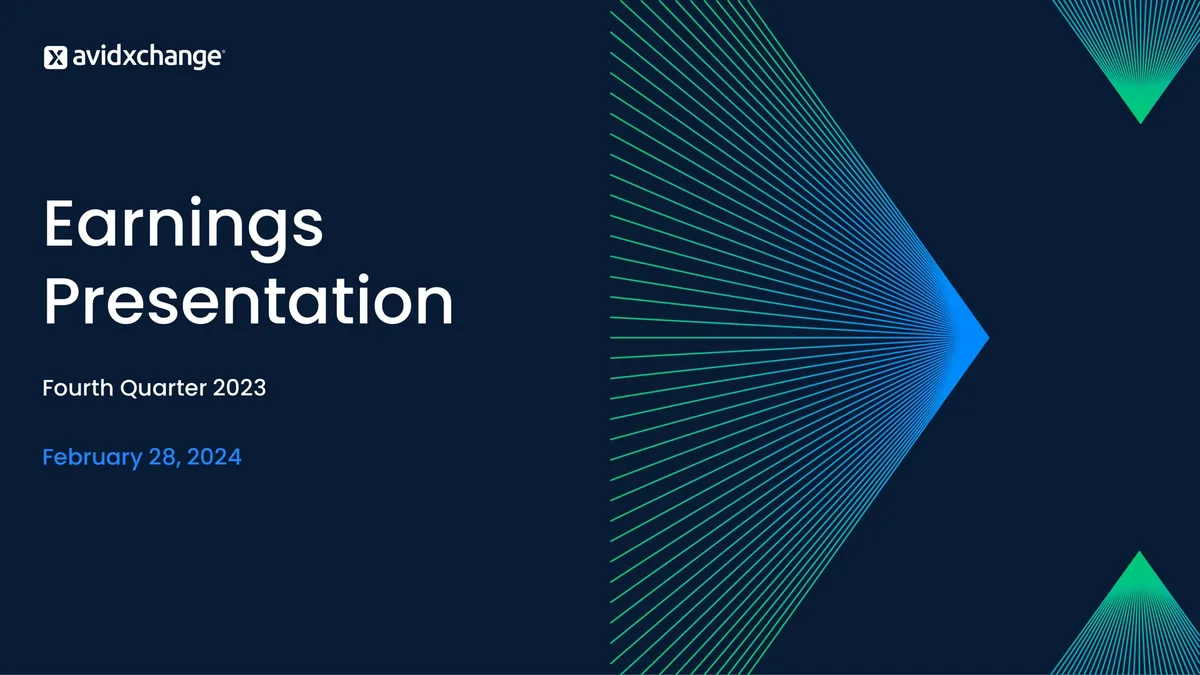 AvidXchange | Results Presentation Deck | 17 slides · slide 1