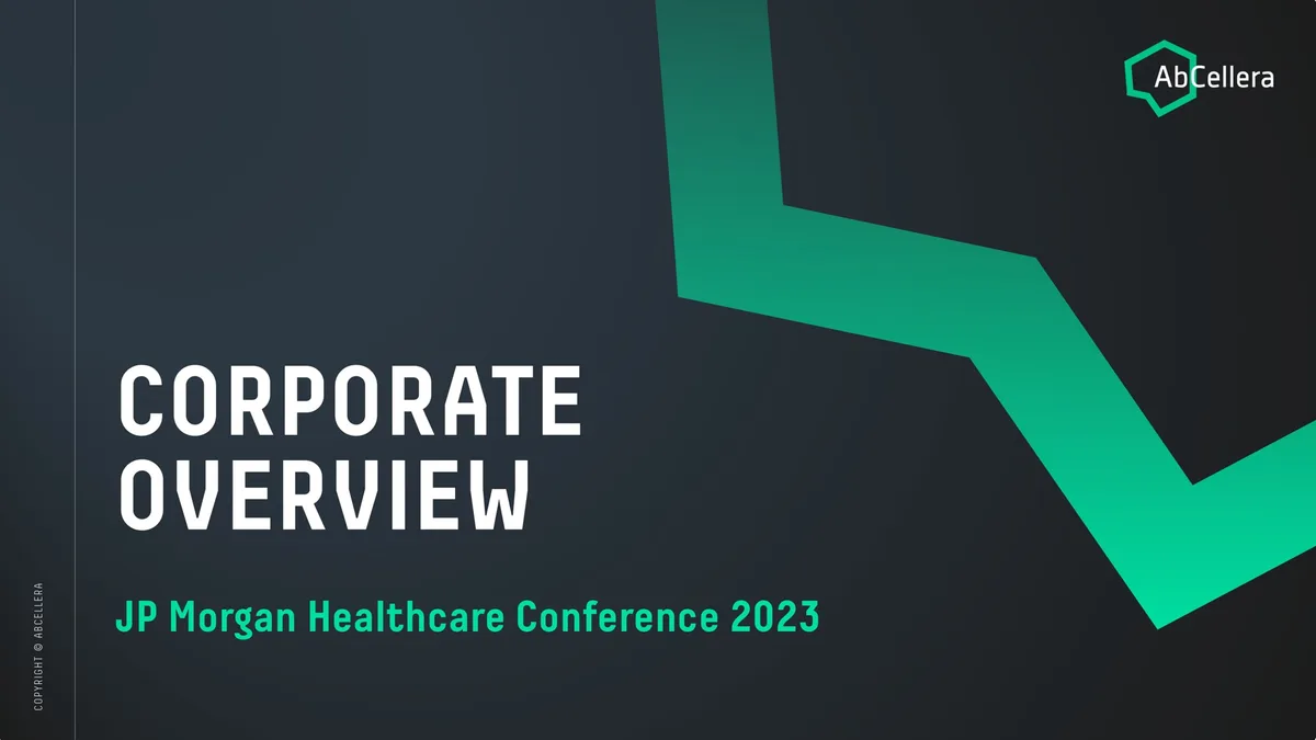 AbCellera | Investor Conference Presentation Deck | 19 slides · slide 1