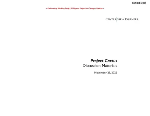 Centerview Partners | Investment Banking Pitch Book | 5 slides