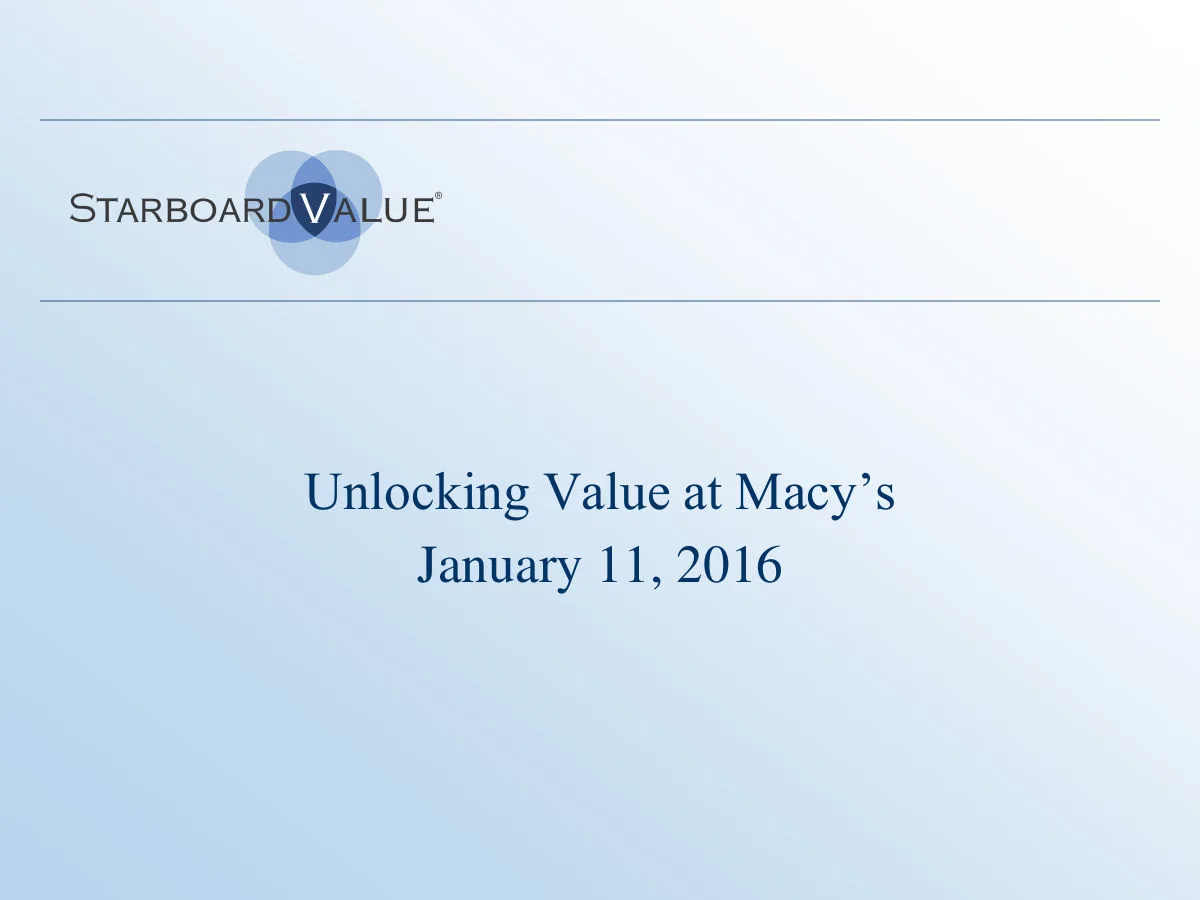 Macy's Inc. (M) · slide 1