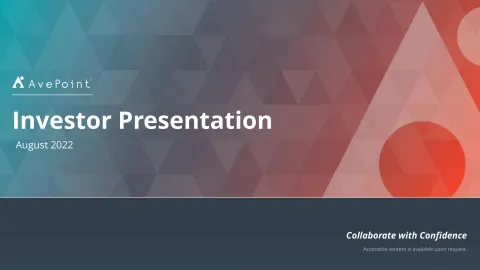 AvePoint | Investor Presentation Deck | 31 slides