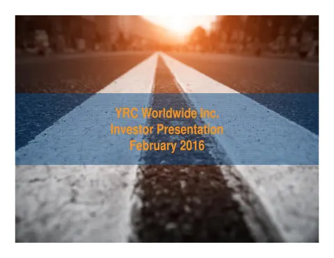 Yellow Corporation | Investor Presentation Deck | 30 slides