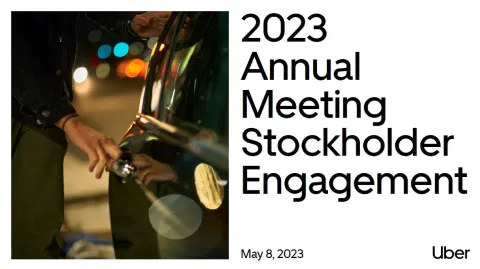 Uber | Shareholder Engagement Presentation Deck | 12 slides