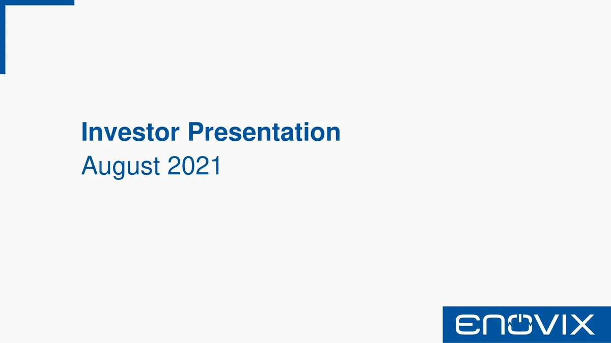 Enovix | SPAC Presentation Deck | 40 slides · slide 1