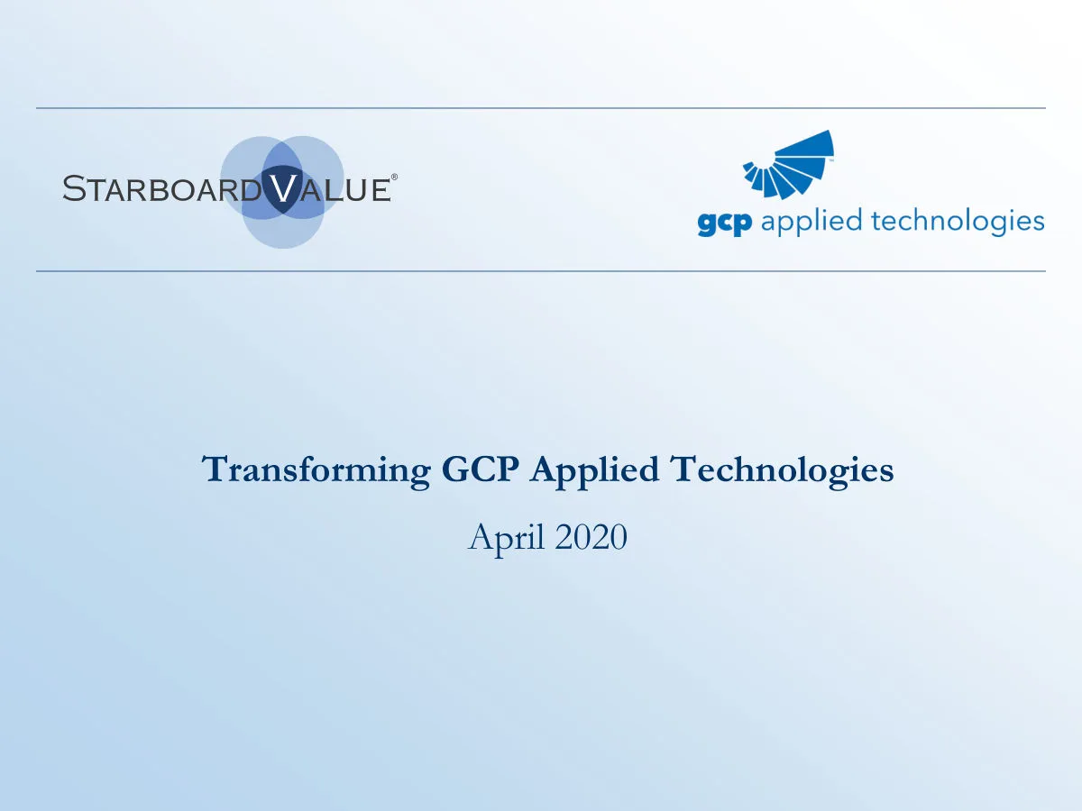 GCP Applied Technologies (GCP) · slide 1