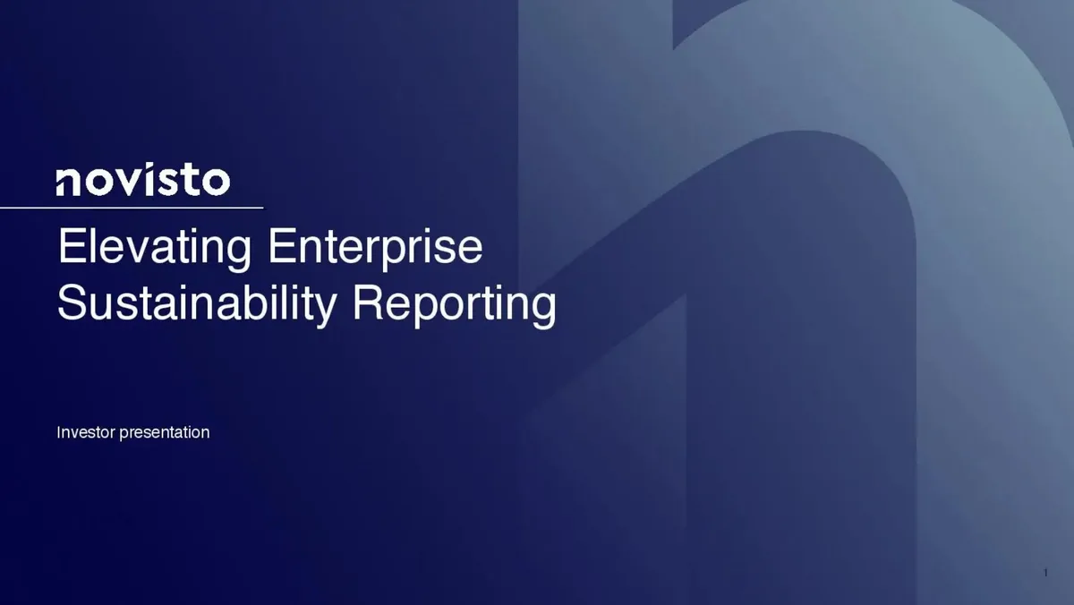 Pitch deck: Novisto secures $27 million Series C for ESG reporting · slide 1
