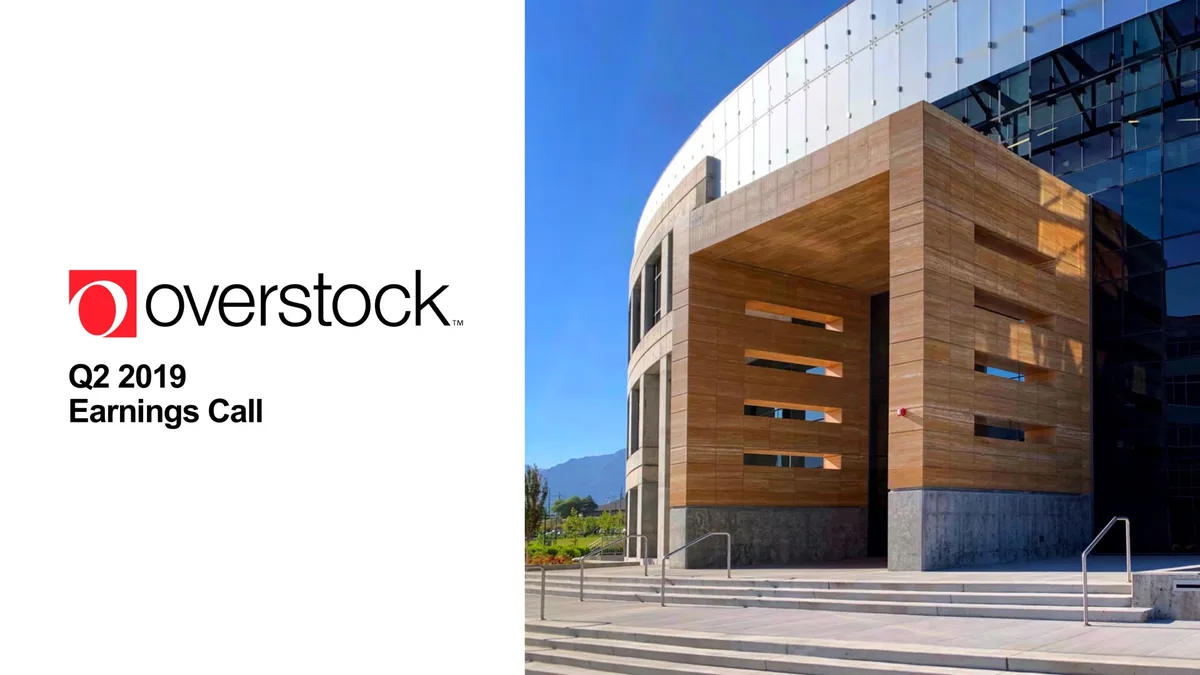 Overstock | Results Presentation Deck | 46 slides · slide 1