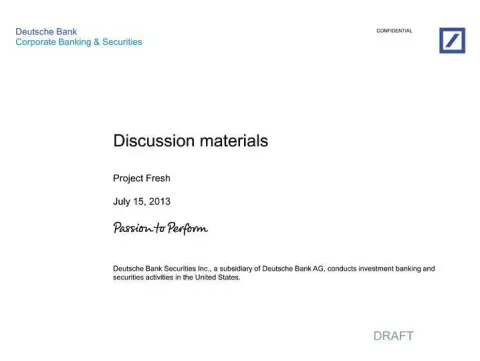 Deutsche Bank | Investment Banking Pitch Book | 6 slides
