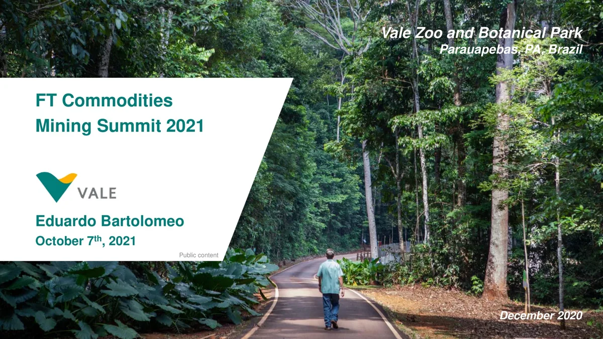 Vale | Investor Conference Presentation Deck | 18 slides · slide 1