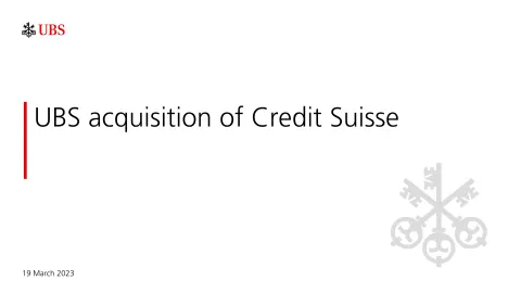 UBS | Mergers and Acquisitions Presentation Deck | 12 slides