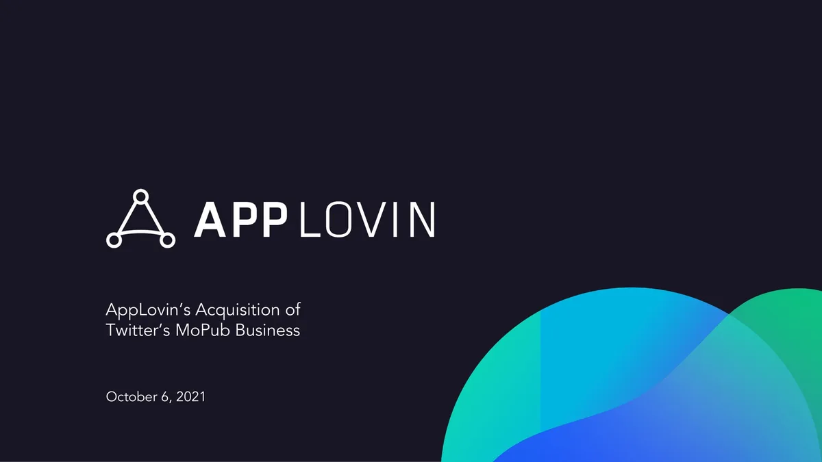 AppLovin | Mergers and Acquisitions Presentation Deck | 4 slides · slide 1