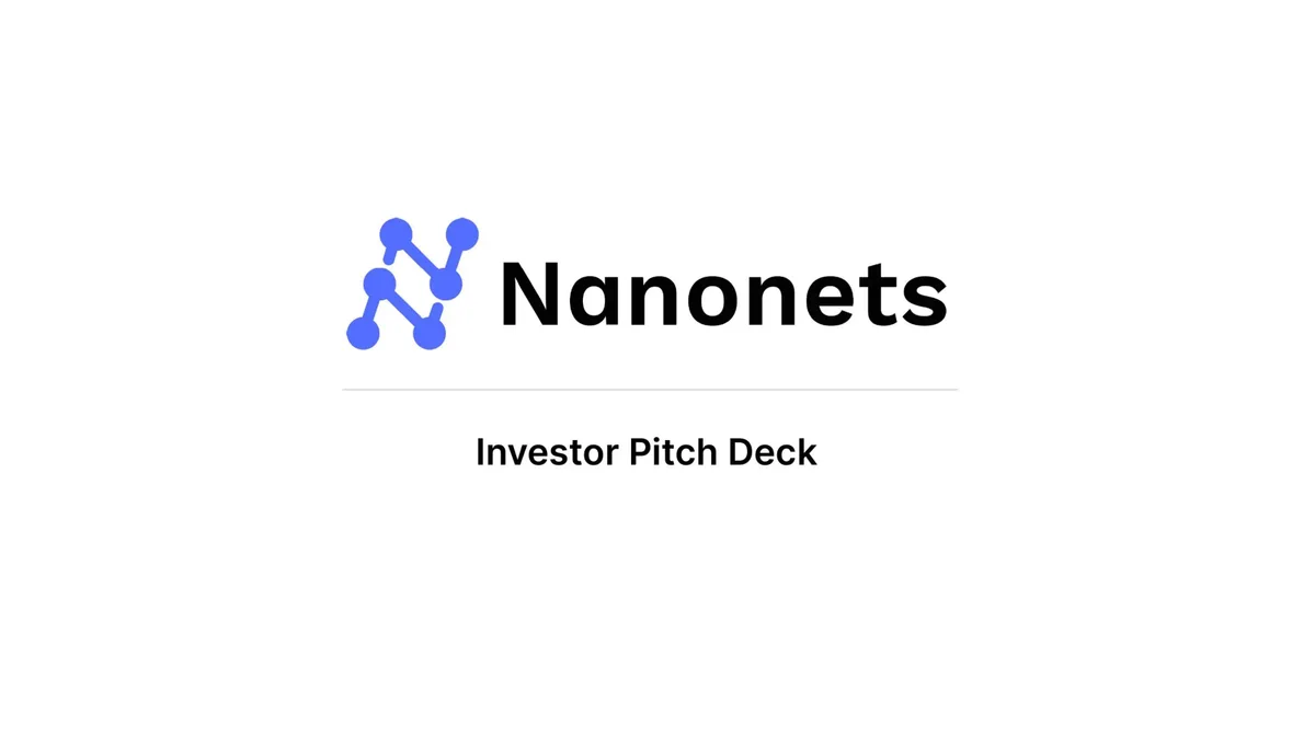 Y Combinator startup Nanonets uses AI to extract data from documents. Check out the 17-slide pitch deck it used to raise $10 million. · slide 1