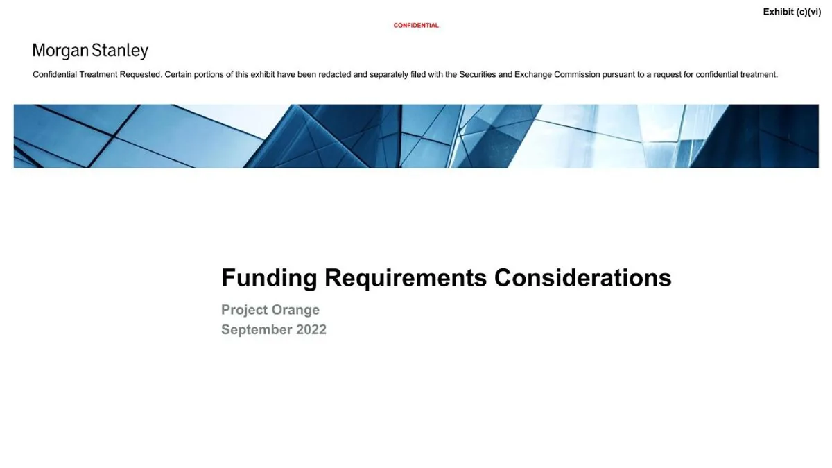 Includes standard Morgan Stanley confidential treatment disclosure.