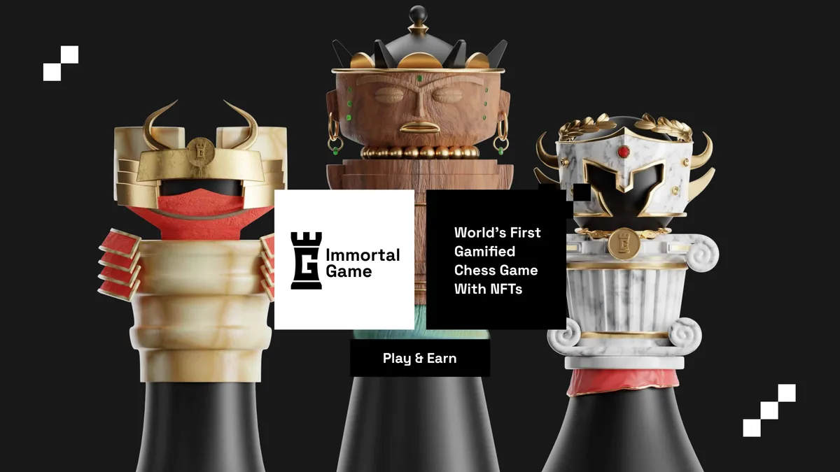 The slide features stylized 3D chess pieces as the primary visual element.