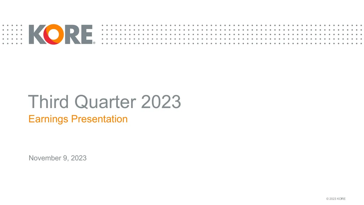 Kore | Results Presentation Deck | 20 slides · slide 1