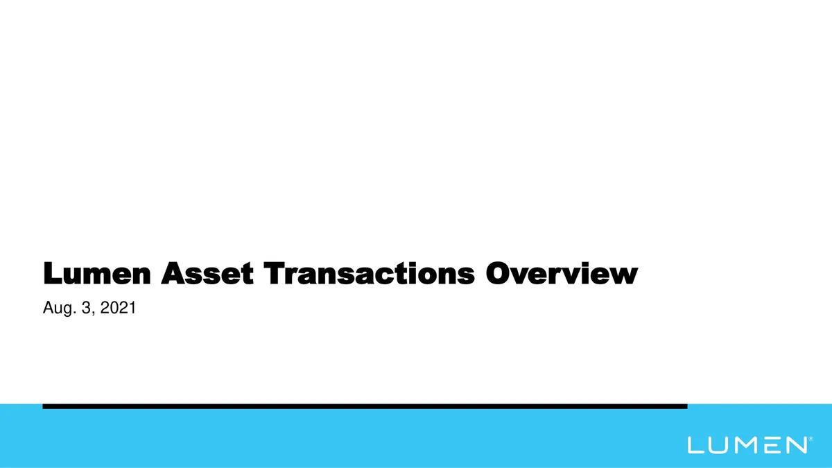 Lumen | Mergers and Acquisitions Presentation Deck | 9 slides · slide 1