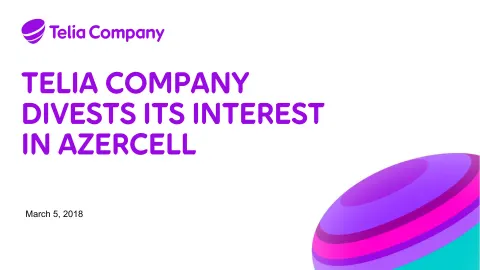 Telia Company | Mergers and Acquisitions Presentation Deck | 8 slides