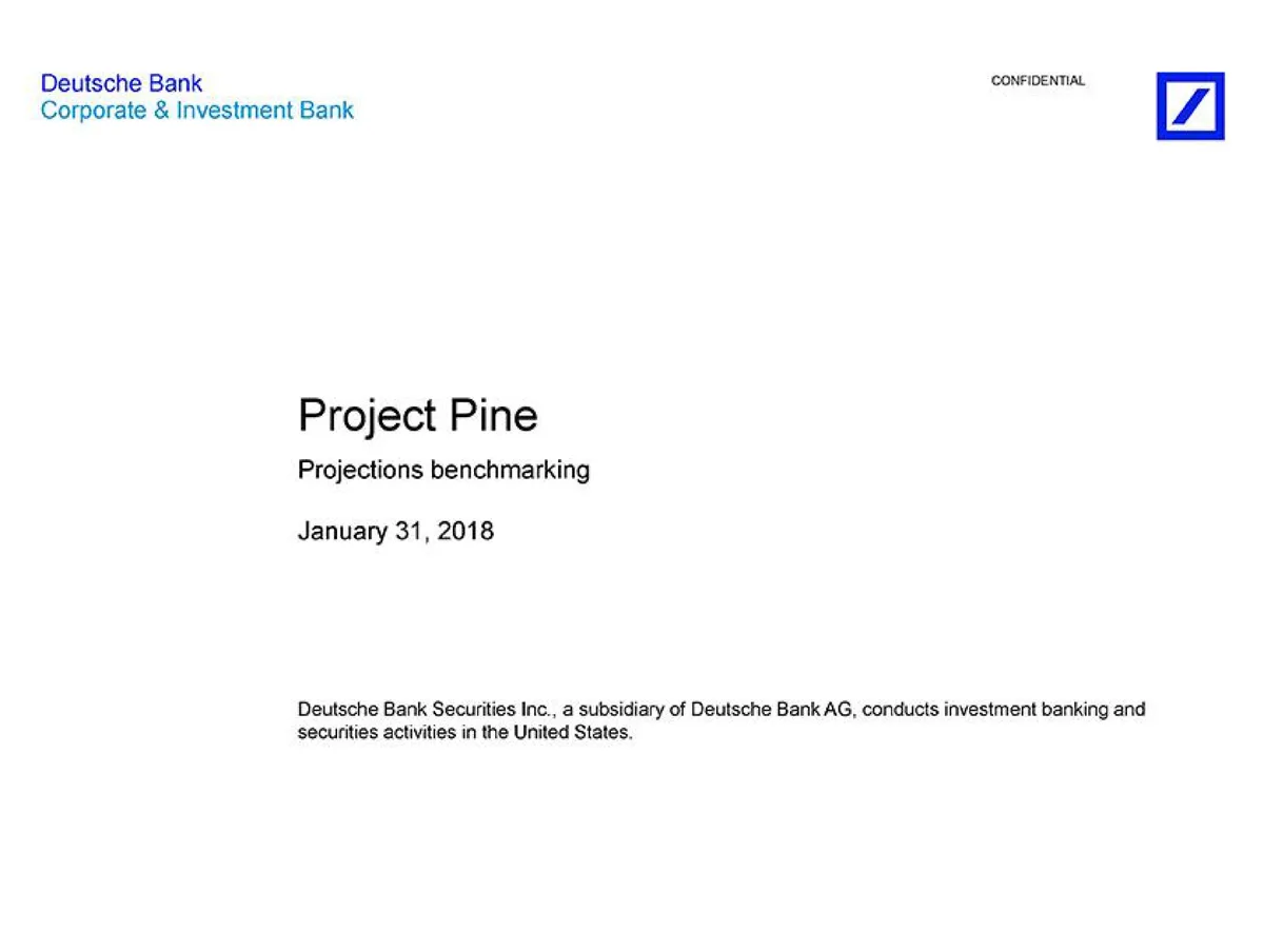 Deutsche Bank | Investment Banking Pitch Book | 31 slides · slide 1