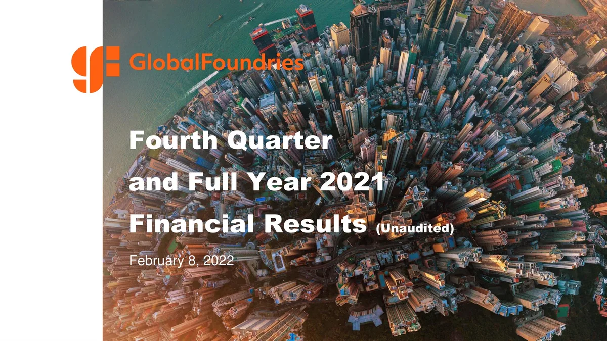 GlobalFoundries | Results Presentation Deck | 22 slides · slide 1