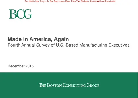 BCG 2015 MFG Exec Survey Key Findings For MEDIA