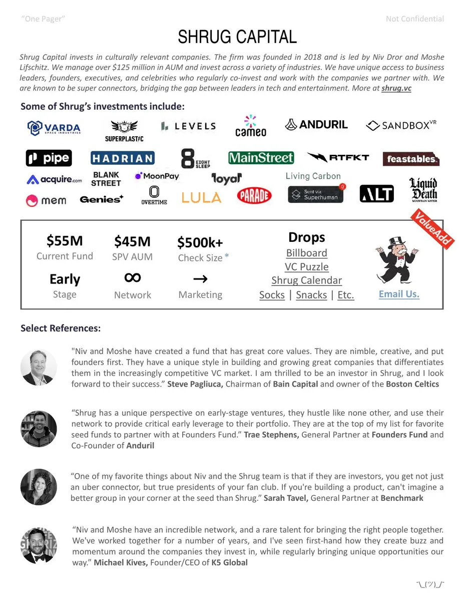 Includes a 'ValueAdd' callout and a list of 'Drops' (marketing/community initiatives).