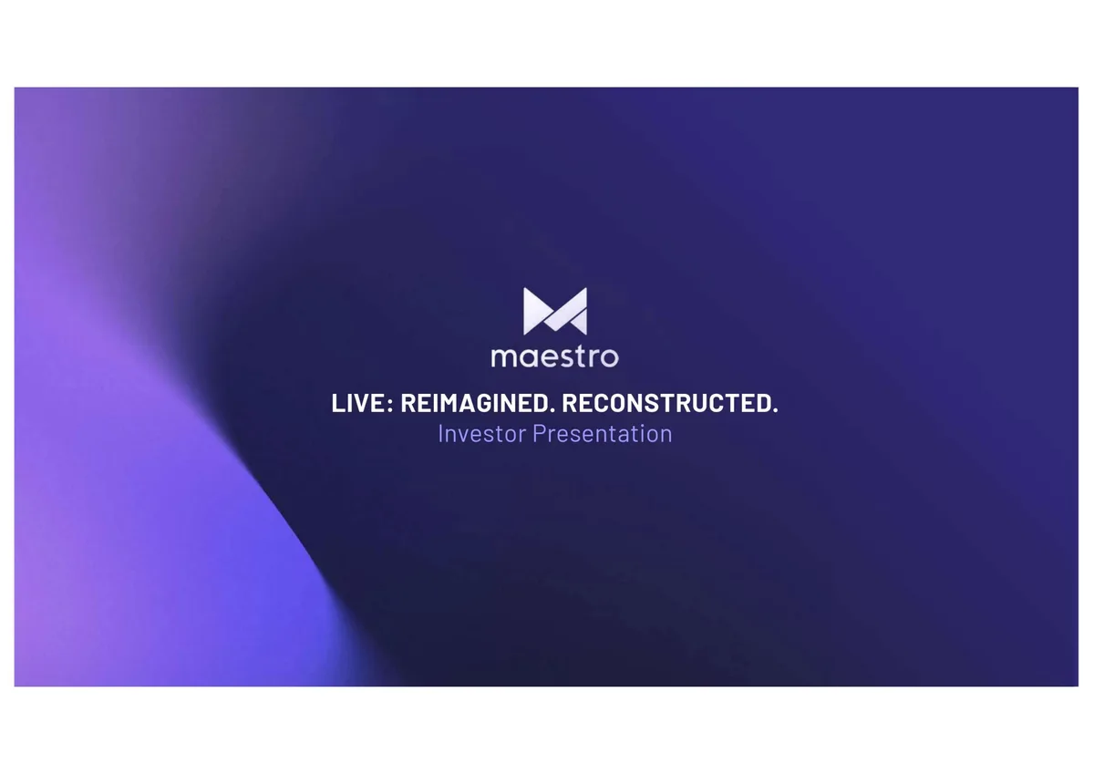This pitch deck persuaded Sony Music and Twitch's cofounder to back a new company aiming to disrupt the multibillion-dollar live-streaming industry · slide 1