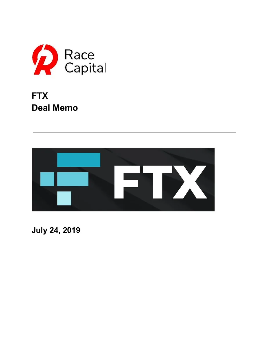 Race capital investment FTX · slide 1