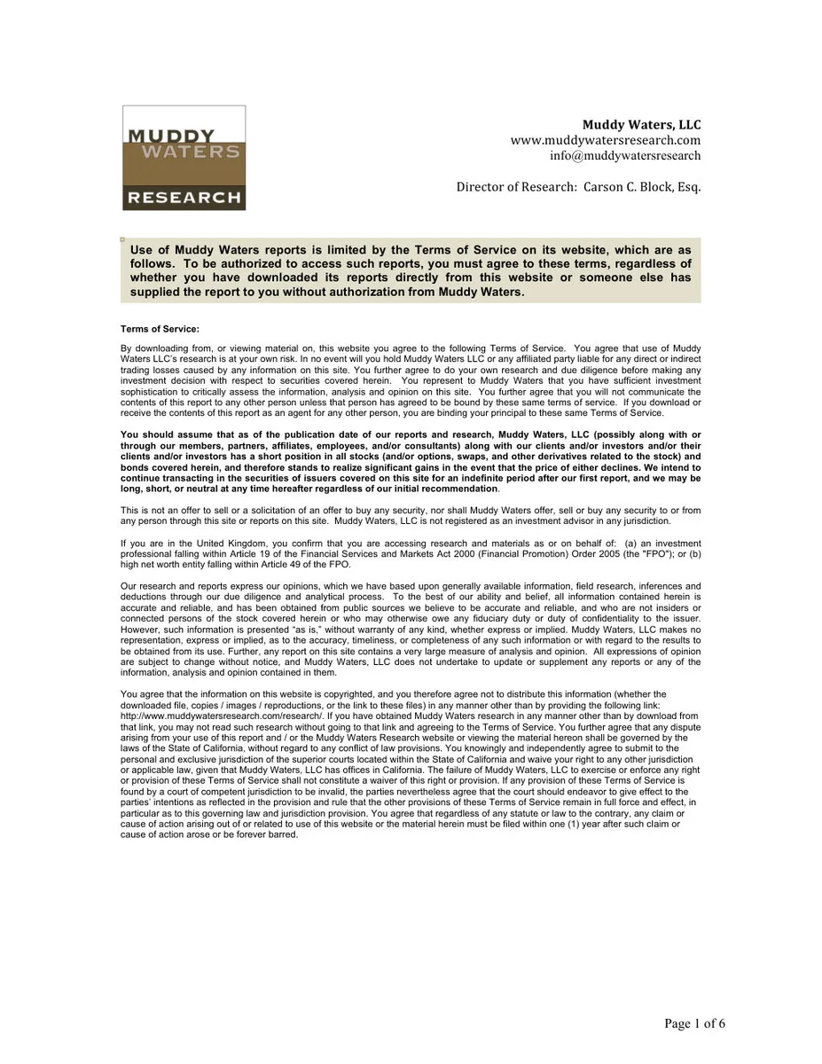 Standard legal boilerplate for investment research.